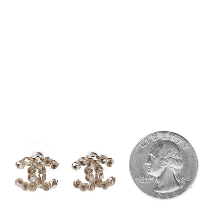 Chanel Crystal CC Earrings Gold 2 of 5