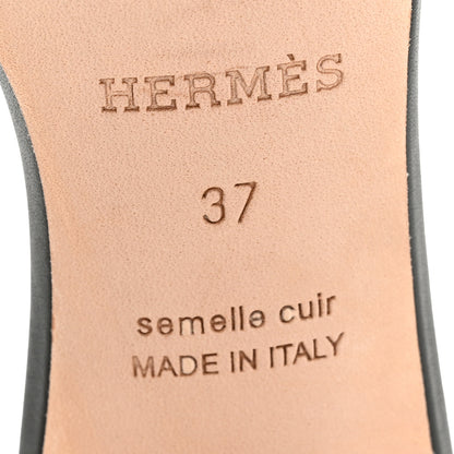 Hermes Calfskin Oasis Sandals 37 Black 7 of 11