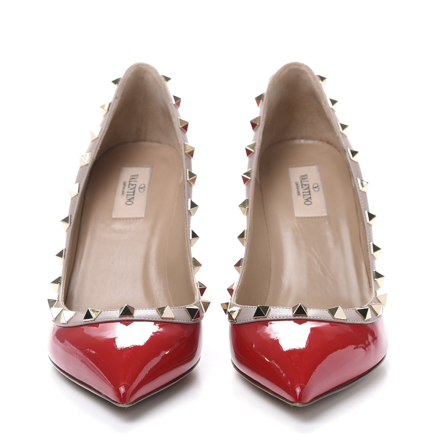 Patent Rockstud 85mm Pumps 40 Rosso Poudre