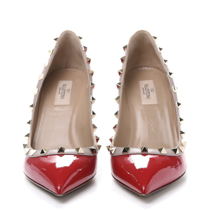 Valentino Garavani Patent Rockstud 85mm Pumps 40 Rosso Poudre 2 of 9