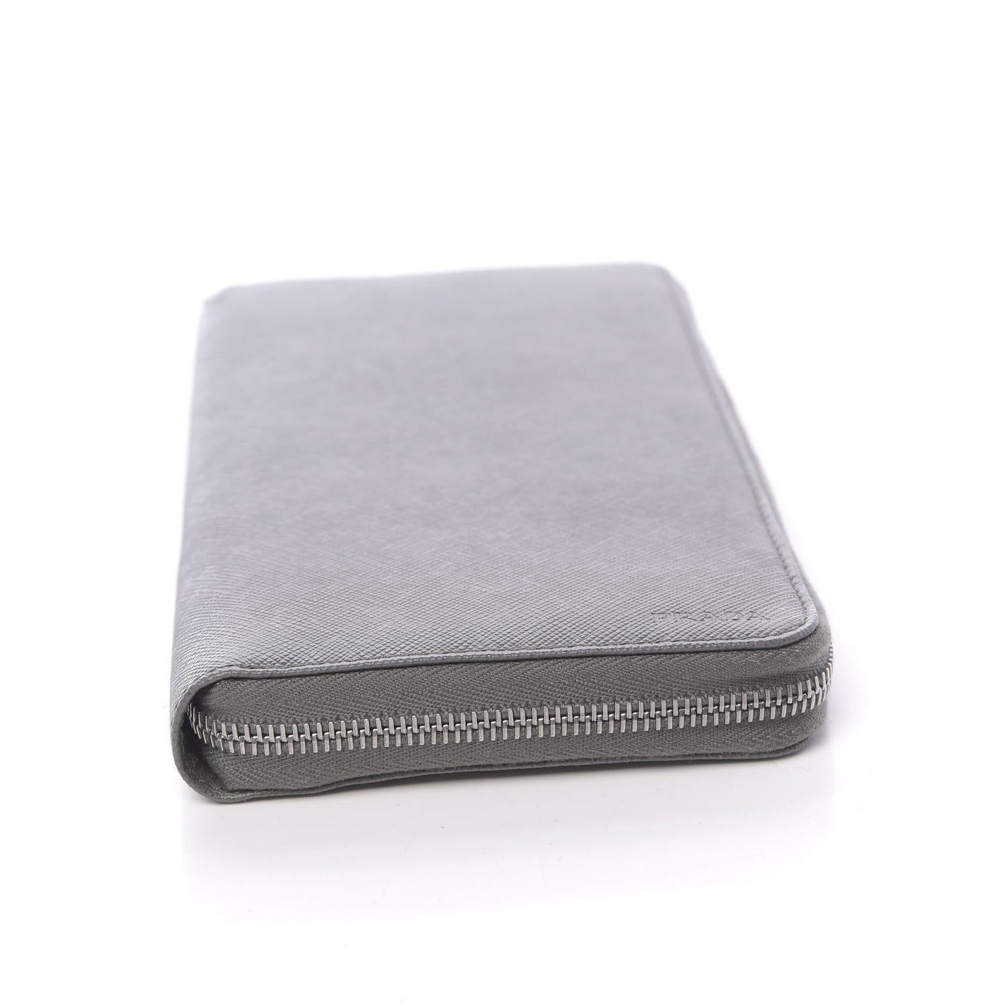 Saffiano Large Zip Around Travel Wallet Grey