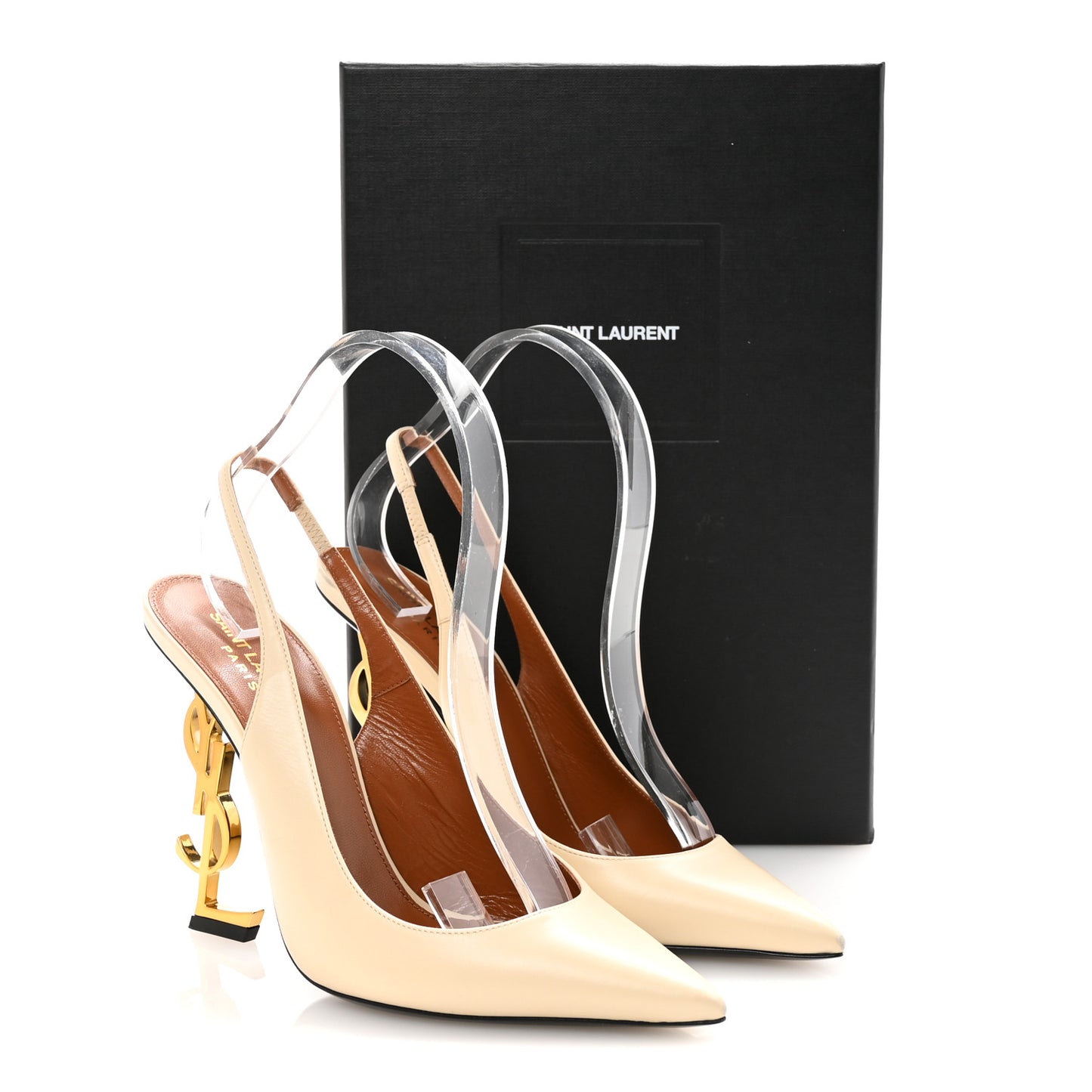 Calfskin Opyum 110 Slingback Pumps 39.5 Real Beige