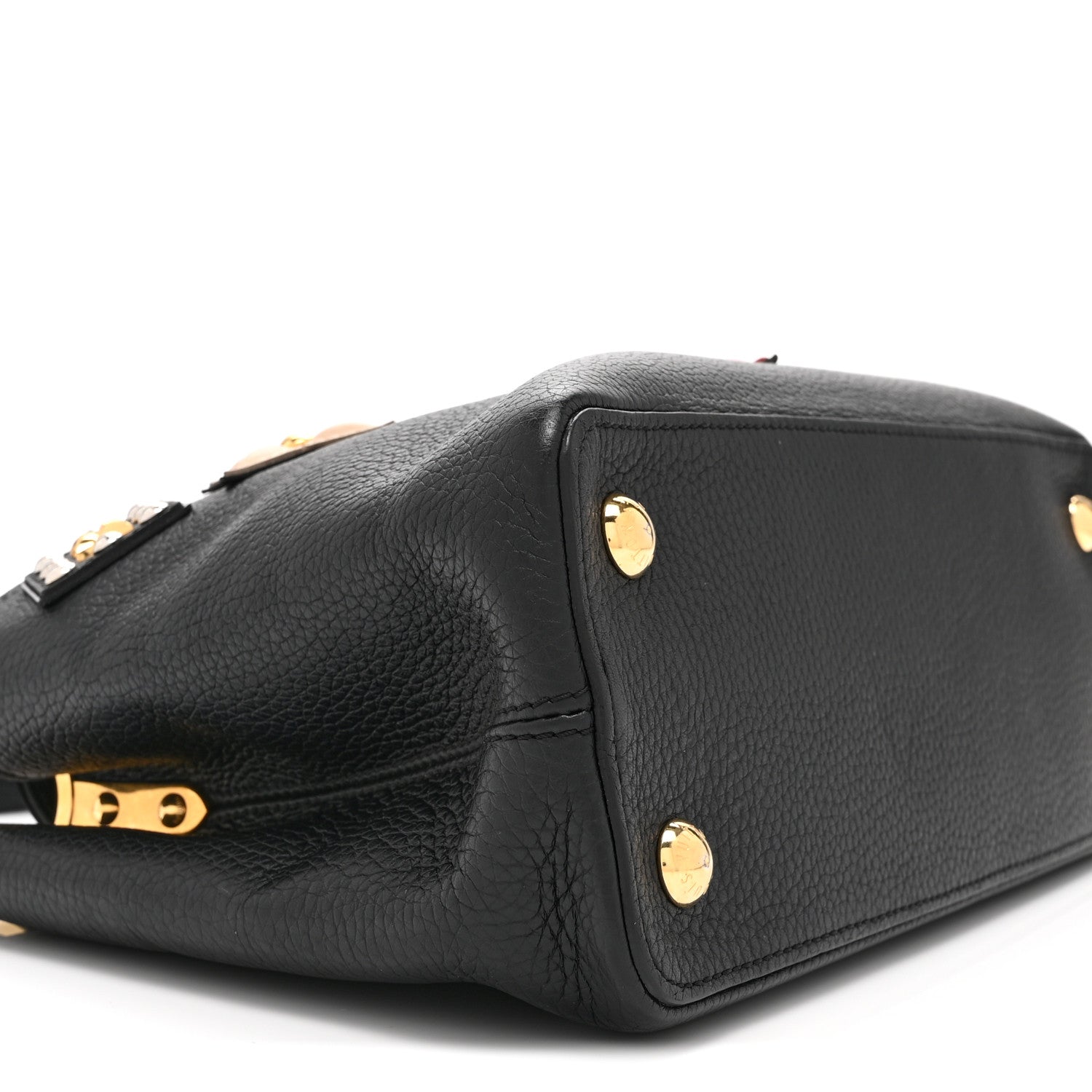 Louis Vuitton Taurillon Mechanical Flowers Smile Capucines PM Black 7 of 8