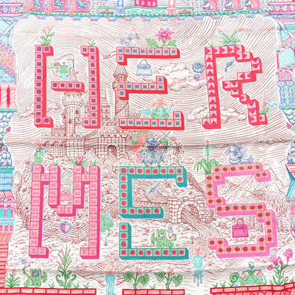 Hermes Silk Super Silk Quest Scarf 90 Rouge Grenadine 2 of 6