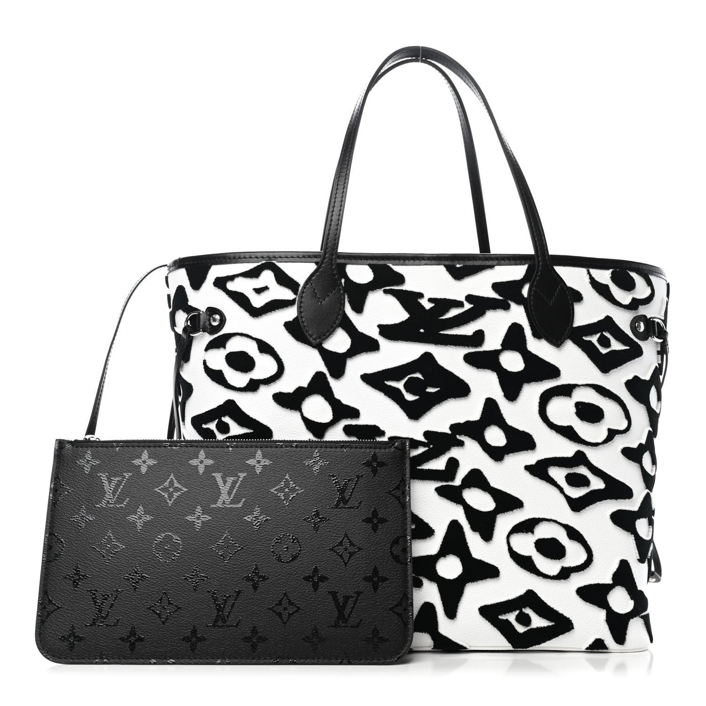 X UF Tufted Monogram Neverfull MM Black White
