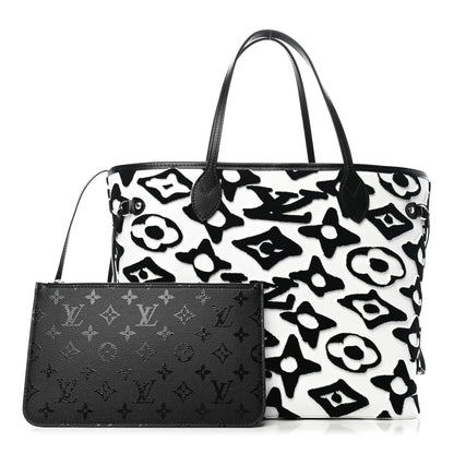 Louis Vuitton X UF Tufted Monogram Neverfull MM Black White 1 of 4