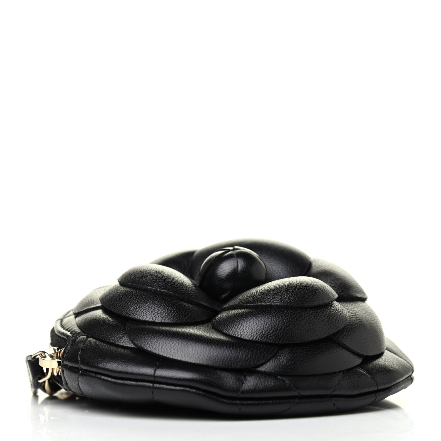 Chanel Lambskin Mini Camellia Bouquet Clutch With Chain Black 3 of 4