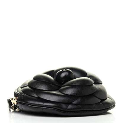 Chanel Lambskin Mini Camellia Bouquet Clutch With Chain Black 3 of 4