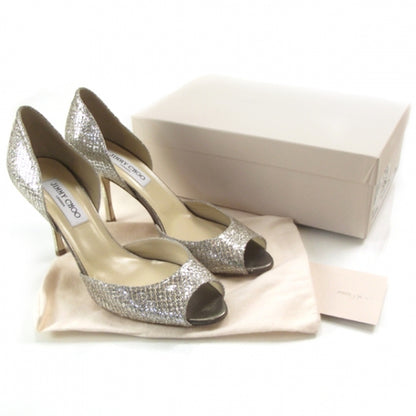 Jimmy Choo Logan Silver Glitter DOrsay Heels 39.5 7 of 7