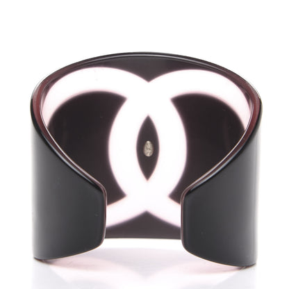 Chanel Resin CC Wide Cuff Black Pink 2 of 4