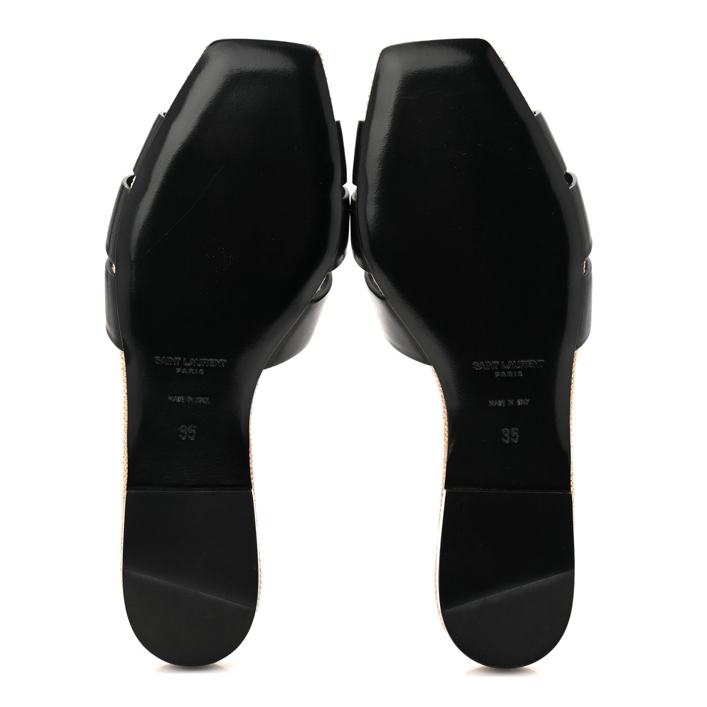 Calfskin Nu Pied 05 Slide Sandals 35 Black