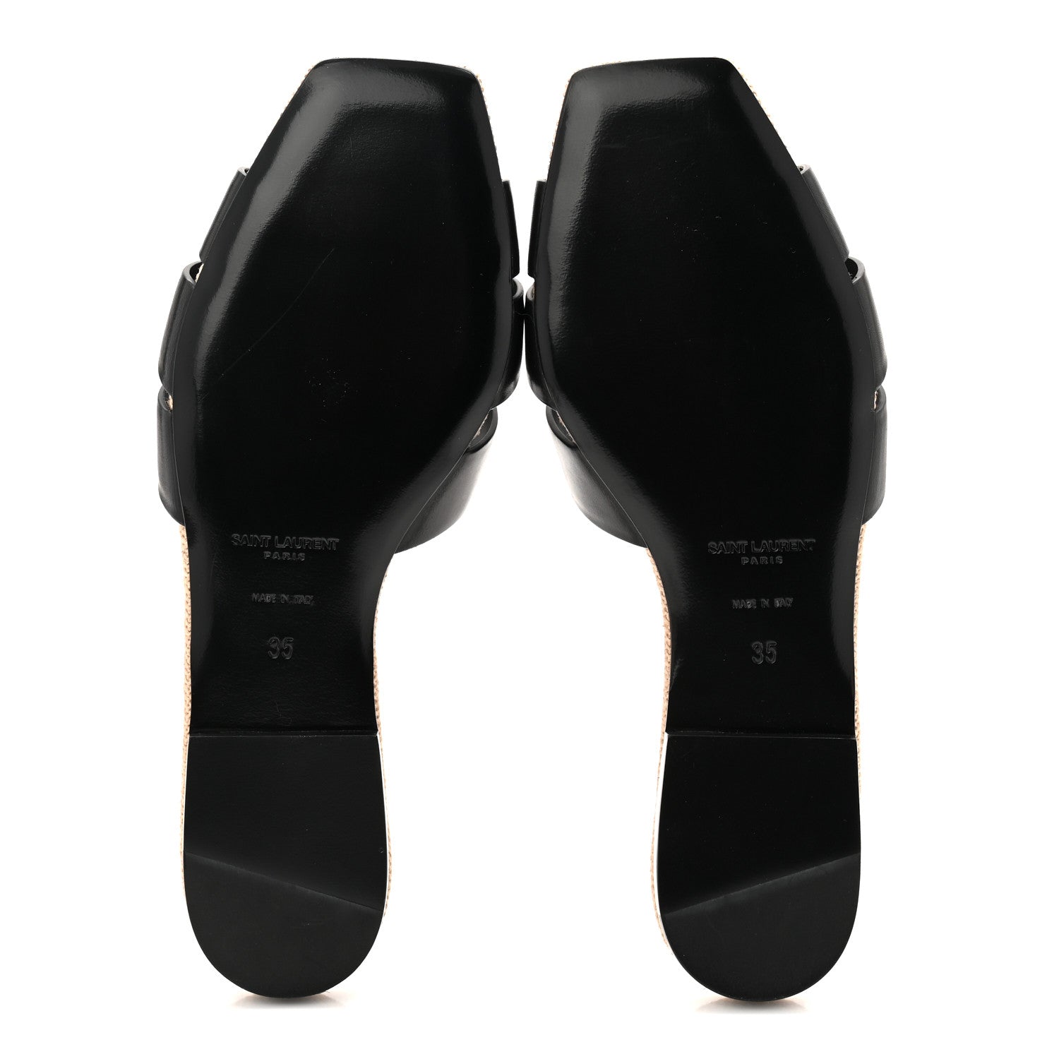 Saint Laurent Calfskin Nu Pied 05 Slide Sandals 35 Black 6 of 10