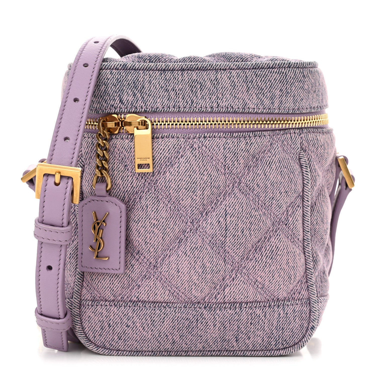 Saint Laurent denim Quilted 80's Vanity Bag Bleached Lilac 1 of 10