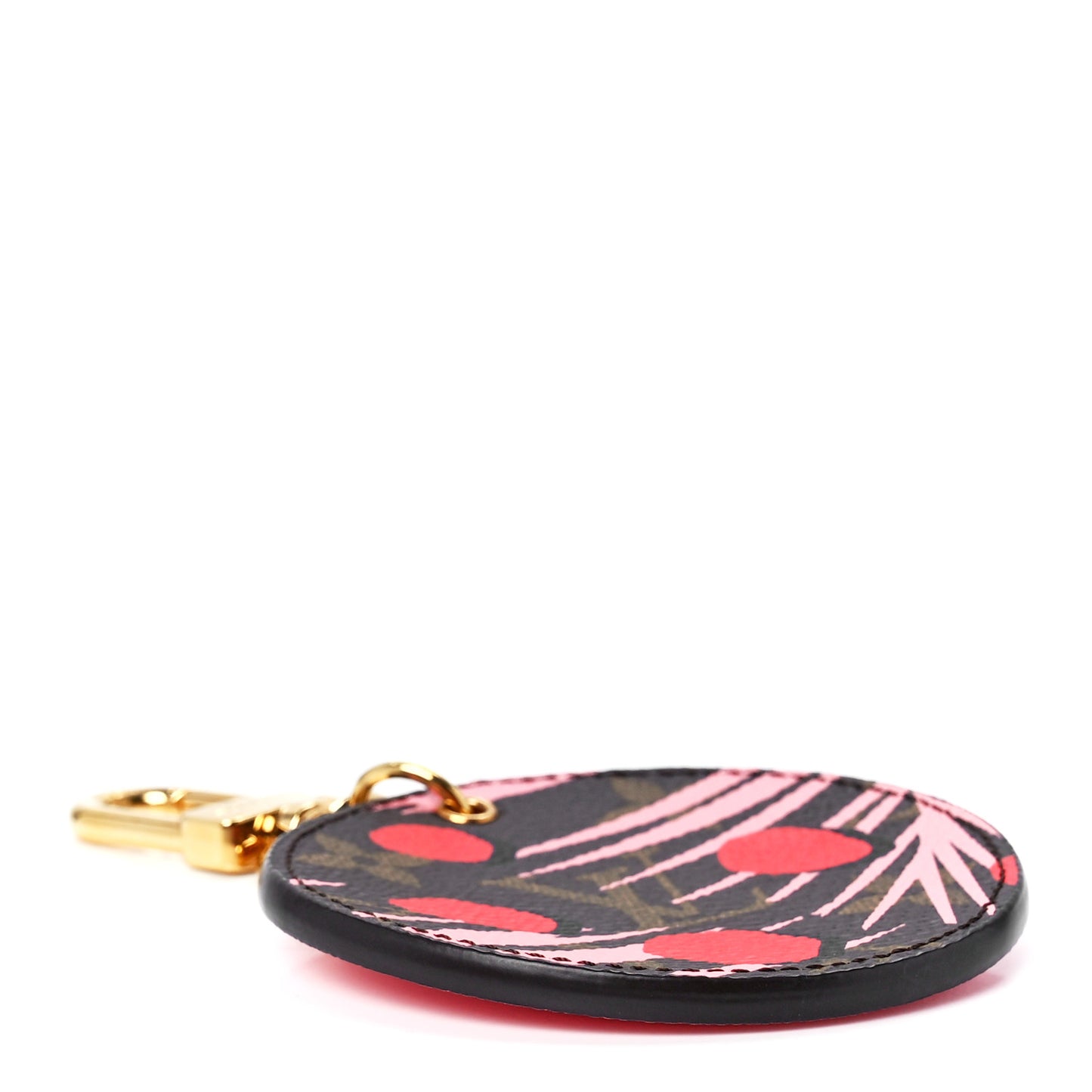 Monogram Jungle Dots Bag Charm Key Ring Sugar Pink Poppy