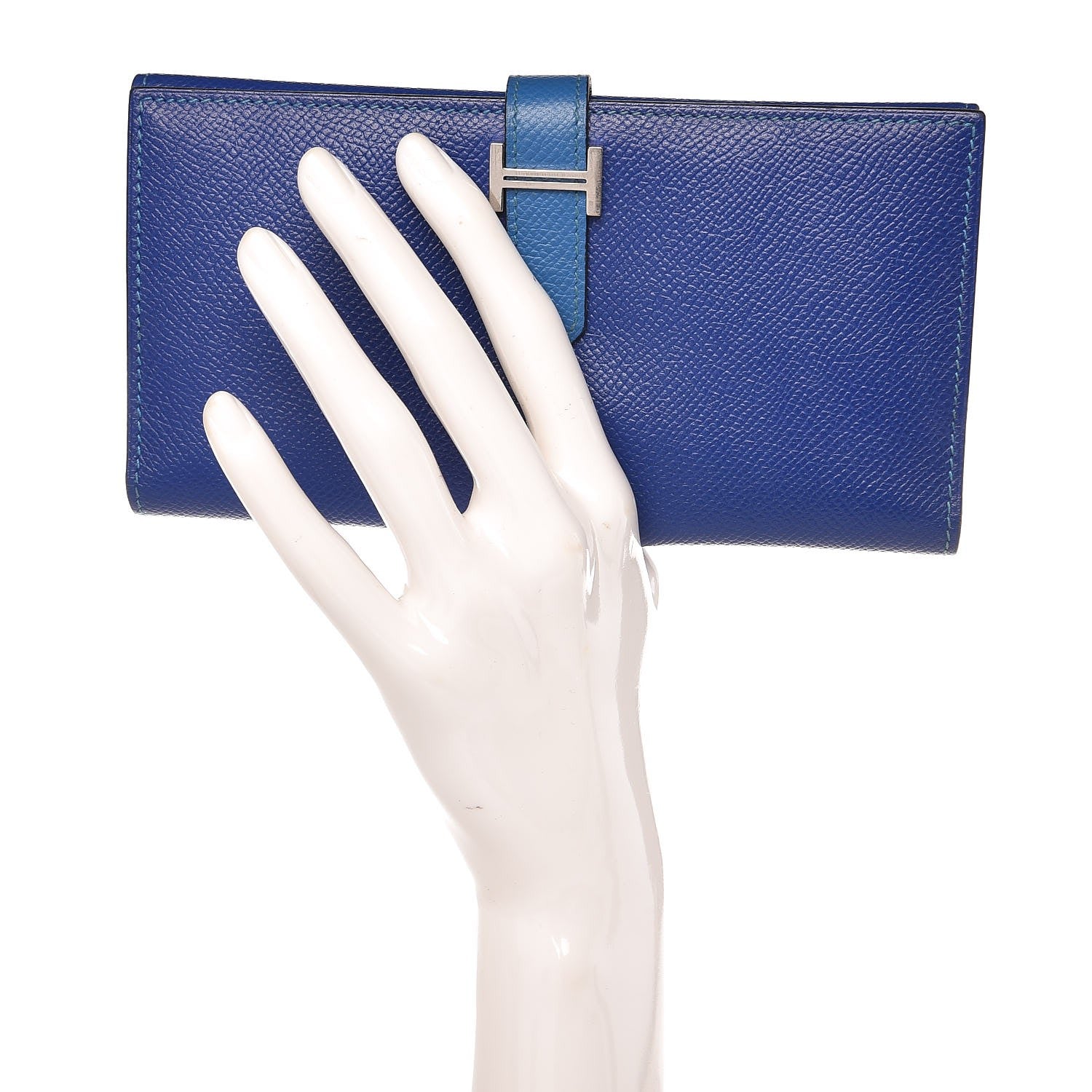 Hermes Epsom Bicolor Bearn Wallet Bleu Electrique Mykonos 2 of 7