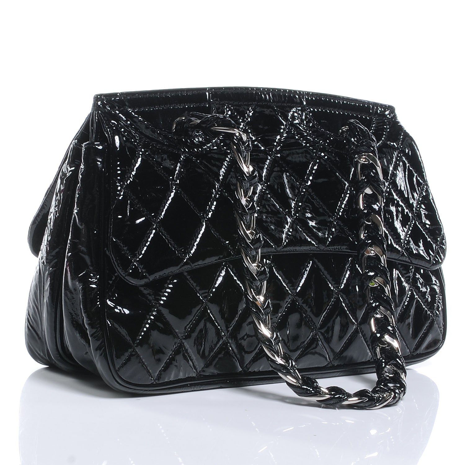 Chanel Patent Day Glo Double Sided Flap Bag Black 3 of 7