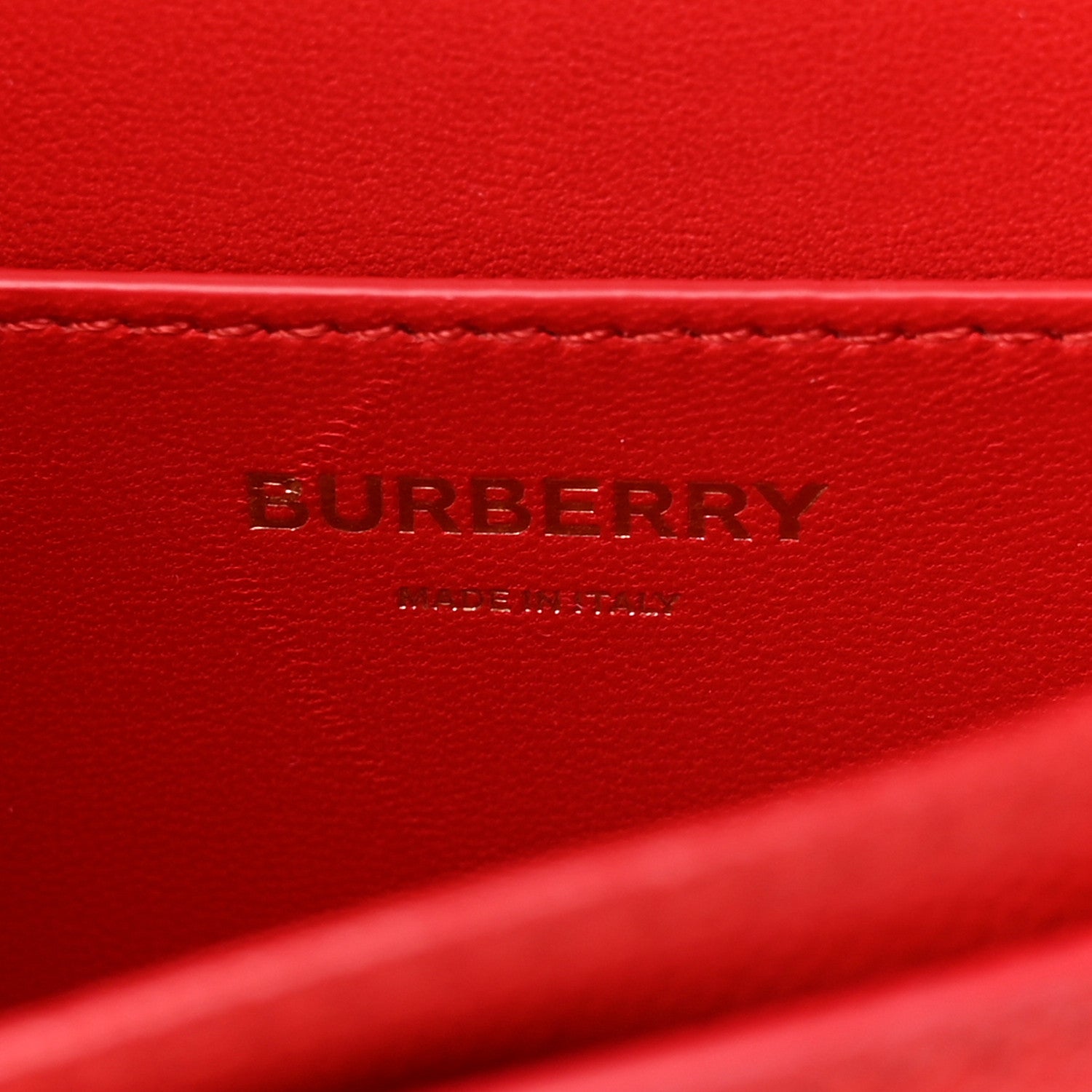 Burberry Grained Calfskin Mini TB Bag Bright Red 6 of 9