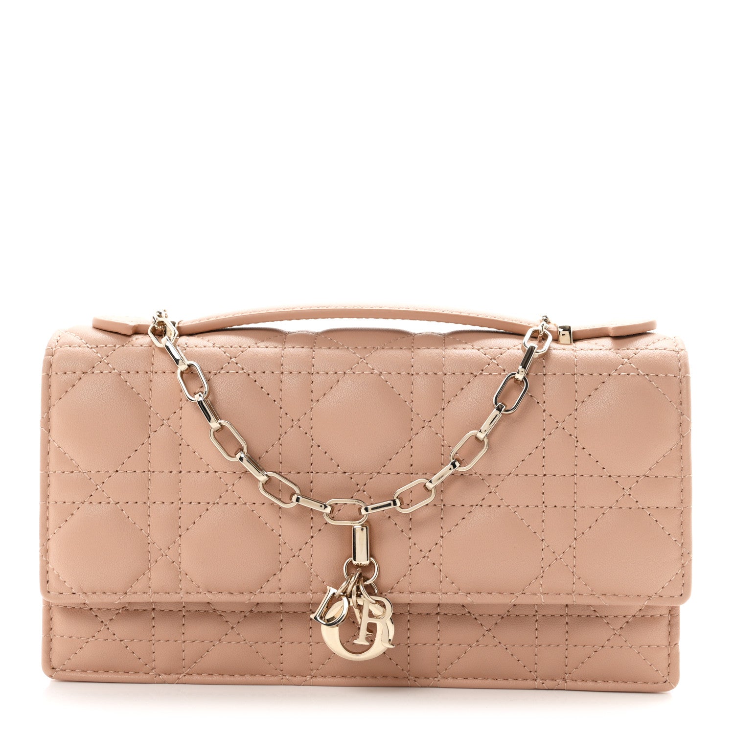 Christian Dior Lambskin Chain Lady My Dior Mini Chain Pouch Rose De Vents 1 of 10