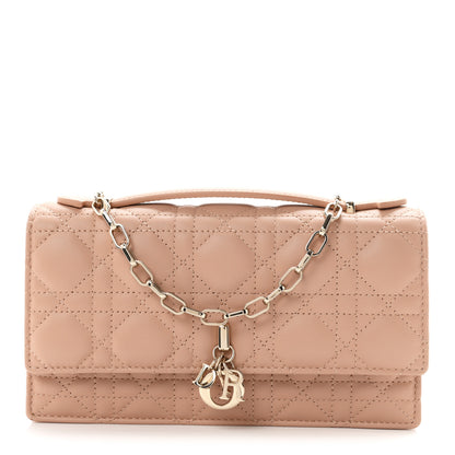 Christian Dior Lambskin Chain Lady My Dior Mini Chain Pouch Rose De Vents 1 of 10