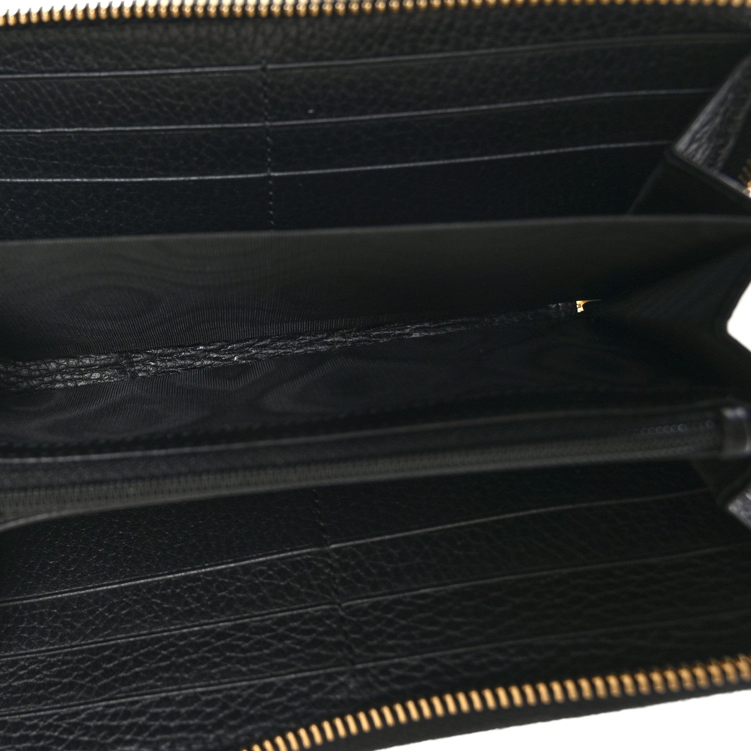 Gucci Dollar Calfskin GG Marmont Zip Around Wallet Black 5 of 11