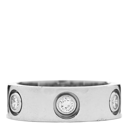 Cartier 18K White Gold 6 Diamond 5.5mm LOVE Ring 47 4 1 of 8