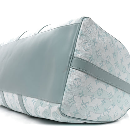 Louis Vuitton Monogram Aquagarden Keepall Bandouliere 50 Crystal Blue Crystal Blue 9 of 9