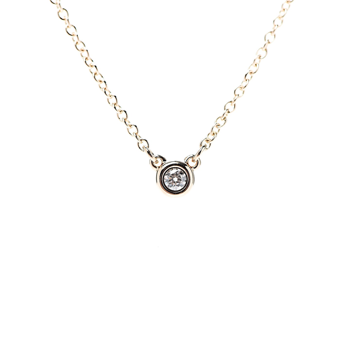 18K Rose Gold Diamond .03ct Elsa Peretti Diamonds by the Yard Pendant Necklace