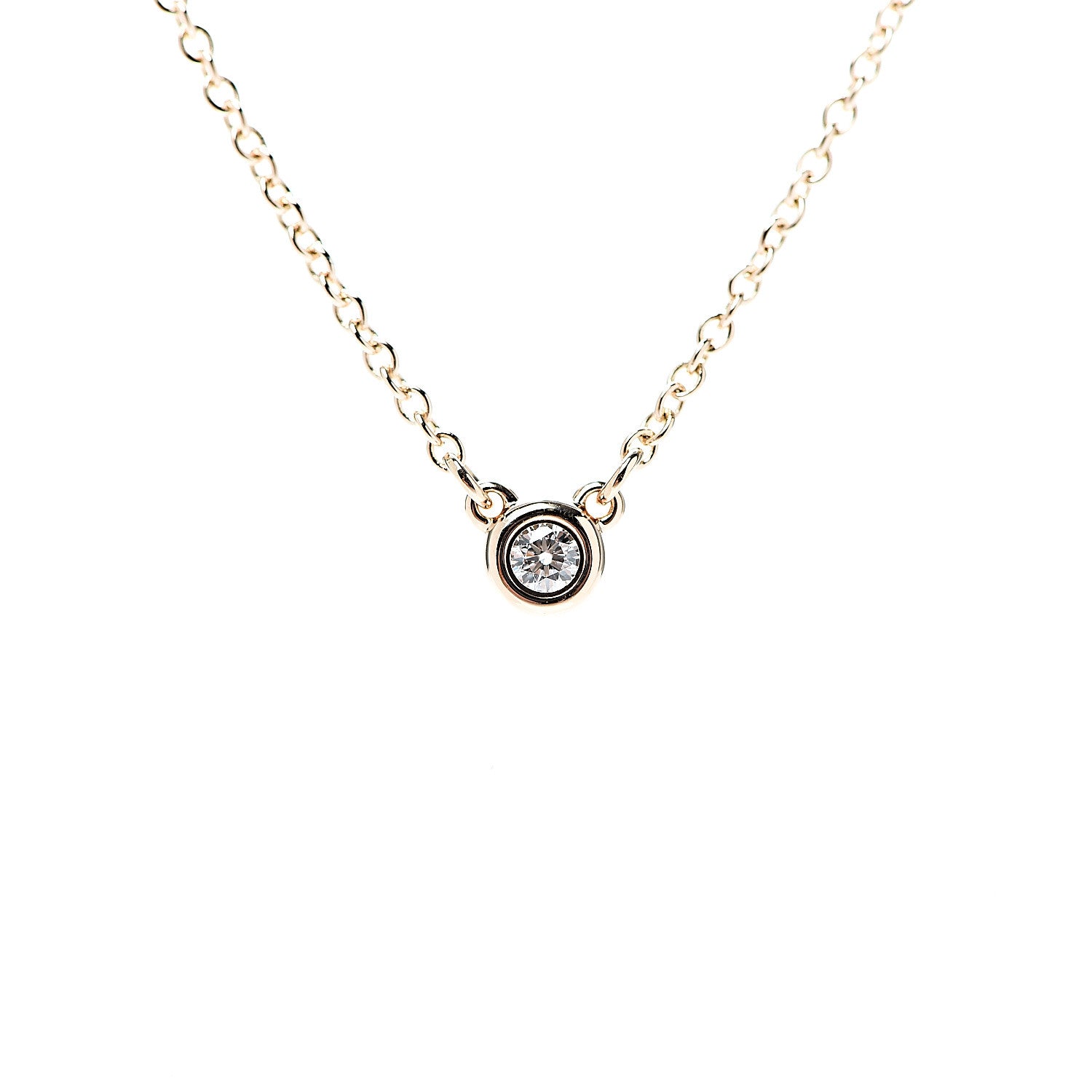 Tiffany 18K Rose Gold Diamond .03ct Elsa Peretti Diamonds by the Yard Pendant Necklace 5 of 5