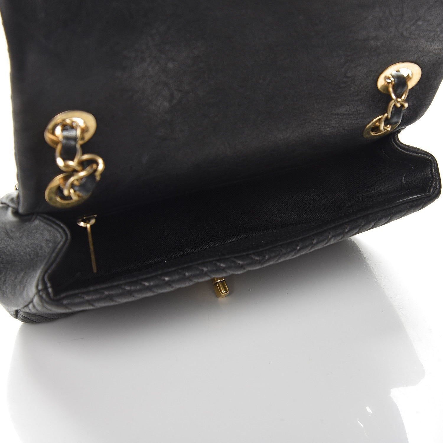 Chanel Calfskin Surpique Chevron Small Flap Black 6 of 8