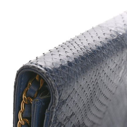 Chanel Snakeskin Wallet On Chain WOC Blue 17 of 18
