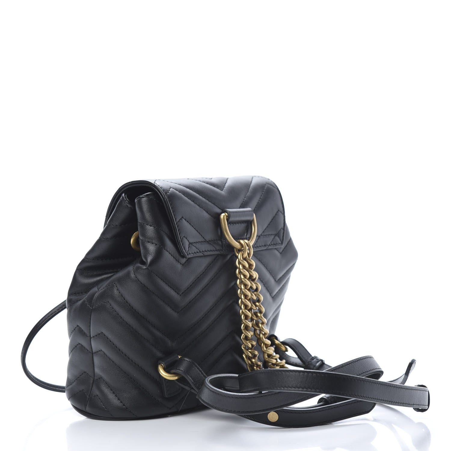 Gucci Calfskin Matelasse GG Marmont Flap Backpack Black 2 of 9
