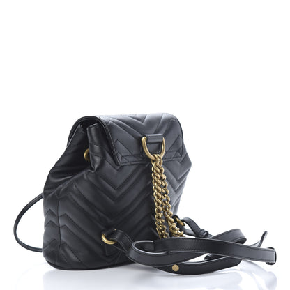 Gucci Calfskin Matelasse GG Marmont Flap Backpack Black 2 of 9