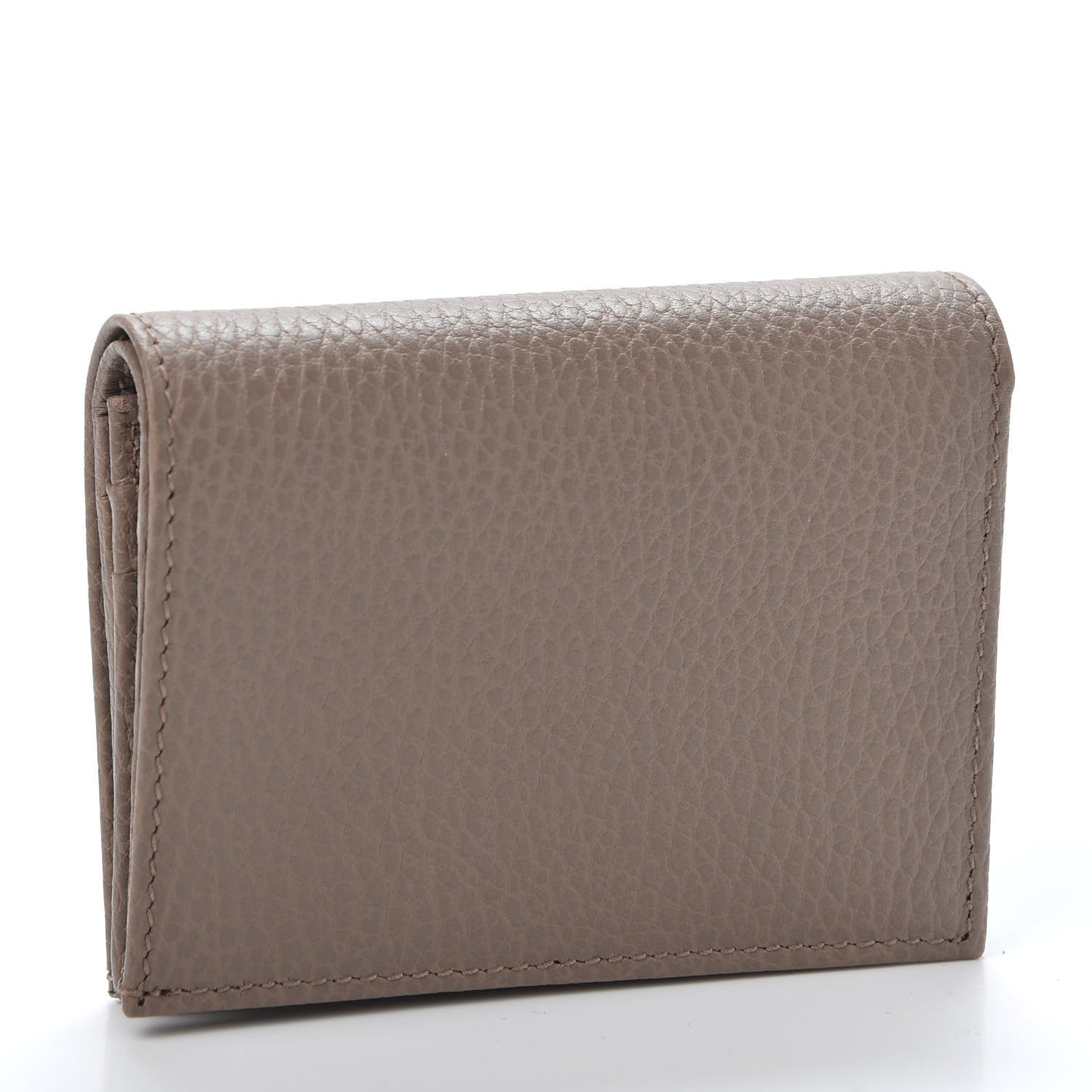 Pebbled Calfskin GG Marmont Card Case Porcelain Rose