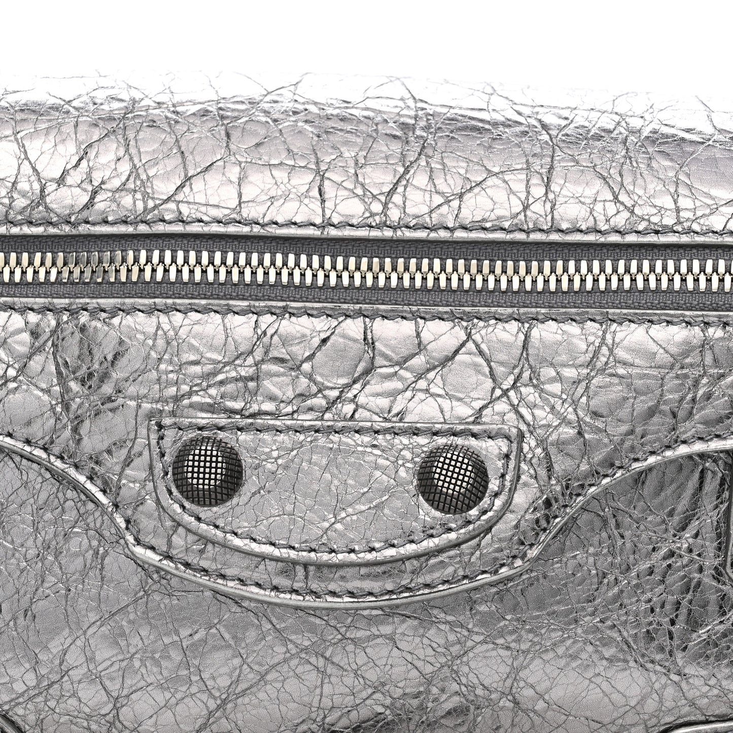 Metallic Agneau Arena Small Le Cagole Sling Bag Silver