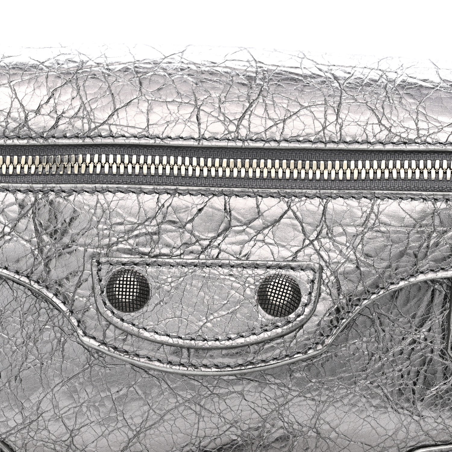 Balenciaga Metallic Agneau Arena Small Le Cagole Sling Bag Silver 8 of 10