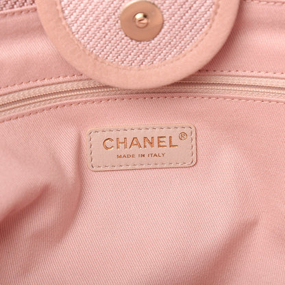 Chanel Mixed Fibers Calfskin Medium Deauville Tote Rose Pink 5 of 10