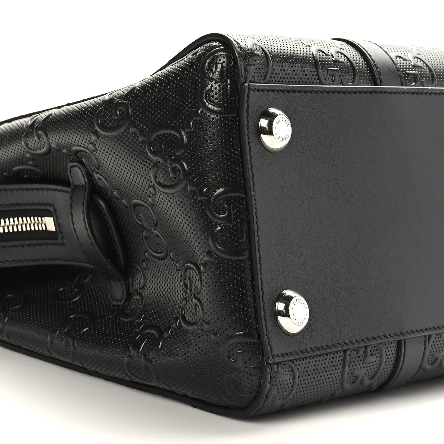 Calfskin GG Tennis Embossed Tote Bag Black