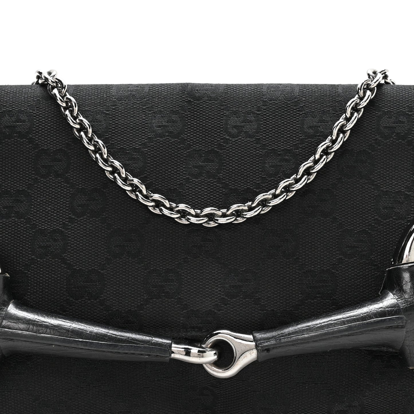 Monogram Horsebit Chain Clutch Black