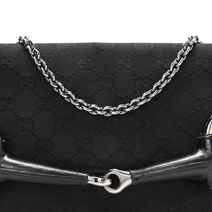 Gucci Monogram Horsebit Chain Clutch Black 7 of 9