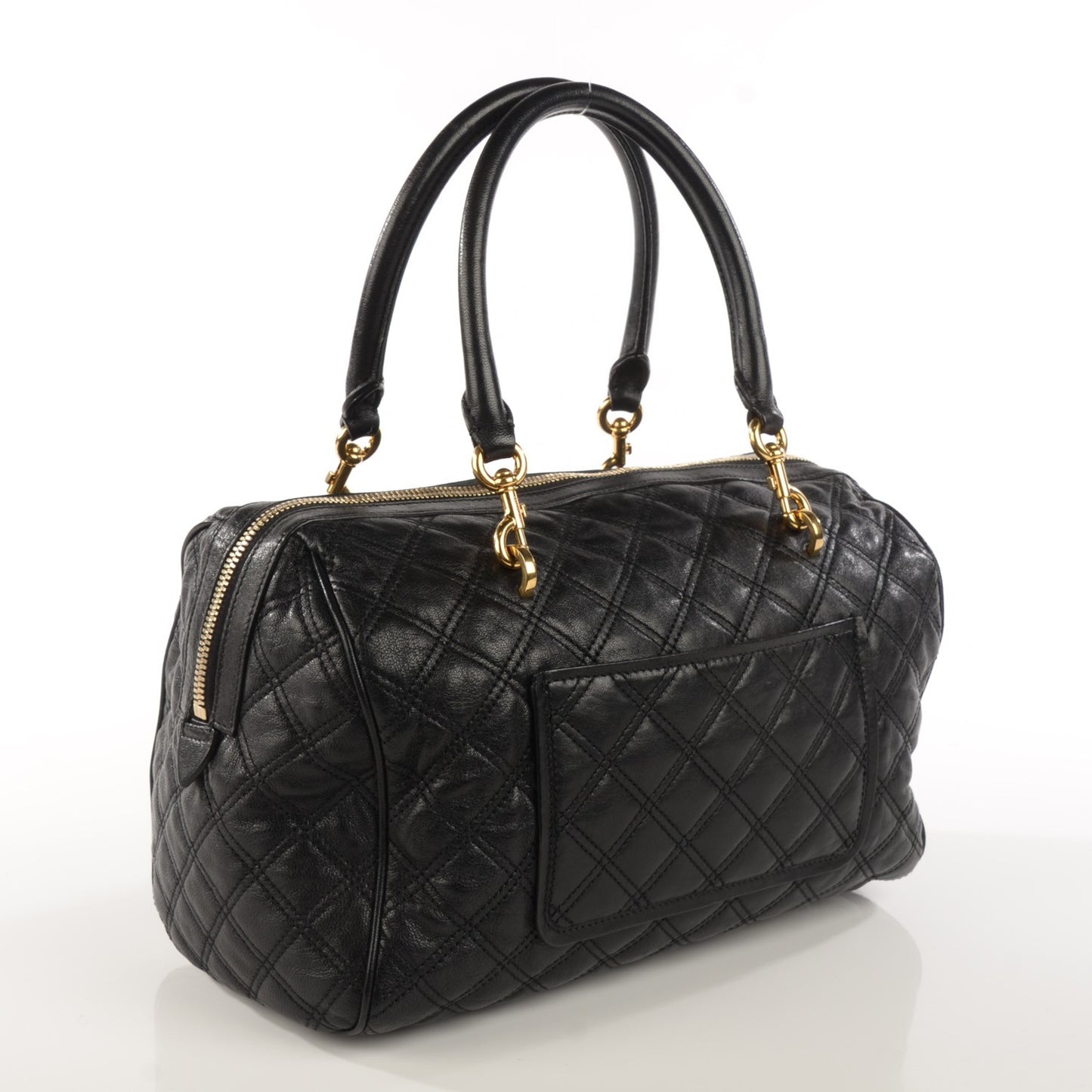 Lacquered Goatskin Quilted Westside Black