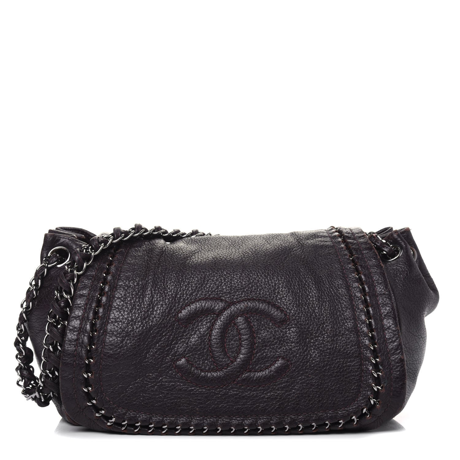 Chanel Metallic Deerskin Luxe Ligne Flap Black 1 of 34