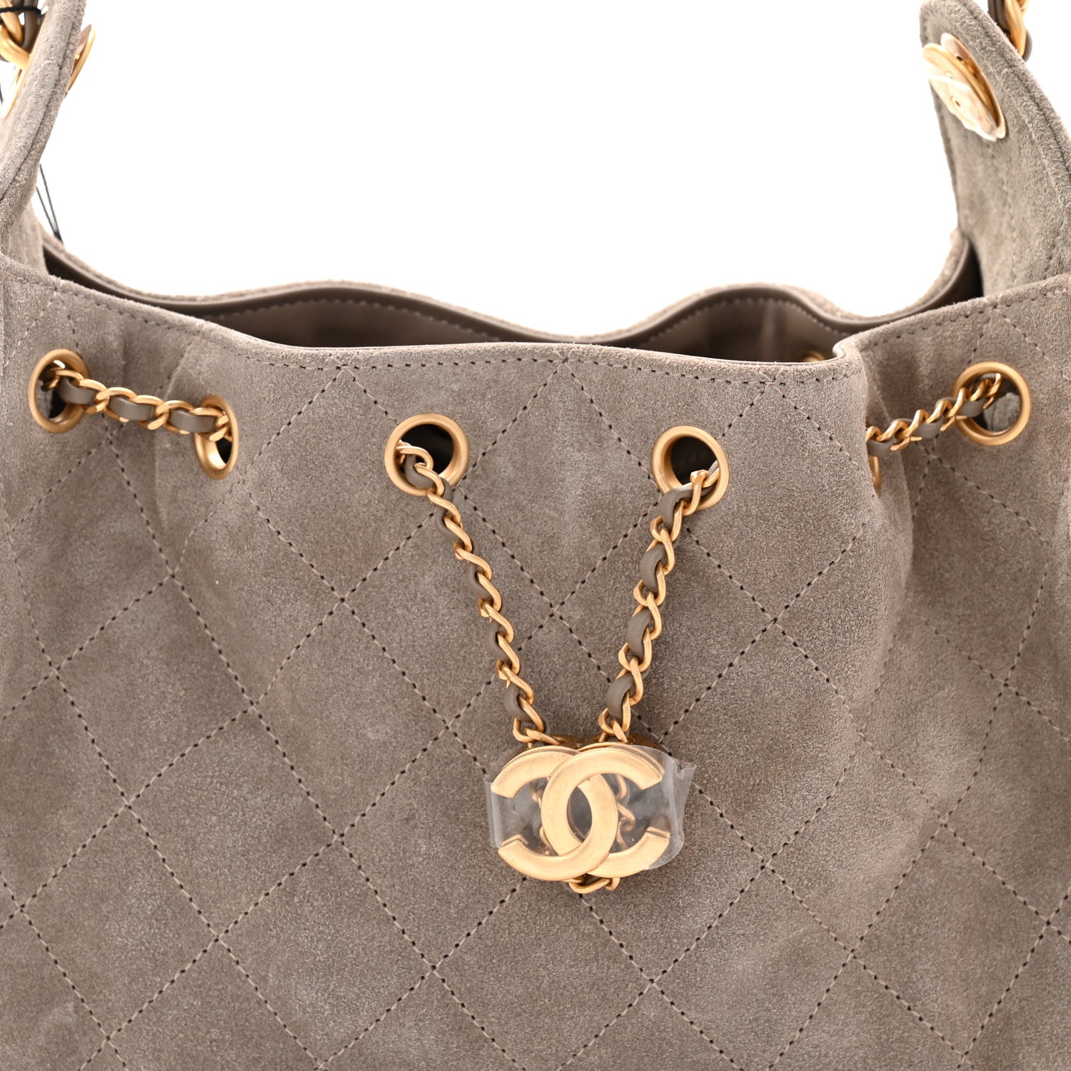 Chanel Suede Quilted Mini Chanel 25 Handbag Dark Grey 8 of 10