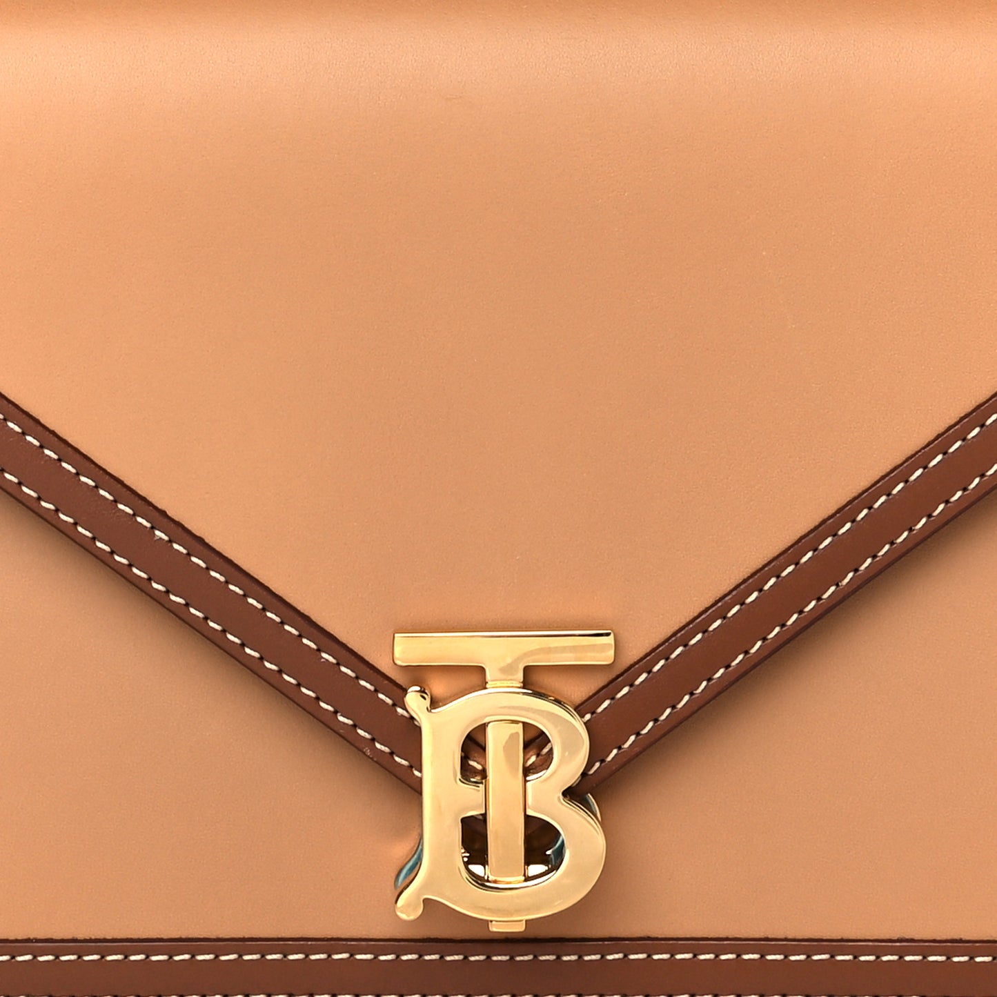 Calfskin Small TB Envelope Clutch Bag Malt Brown