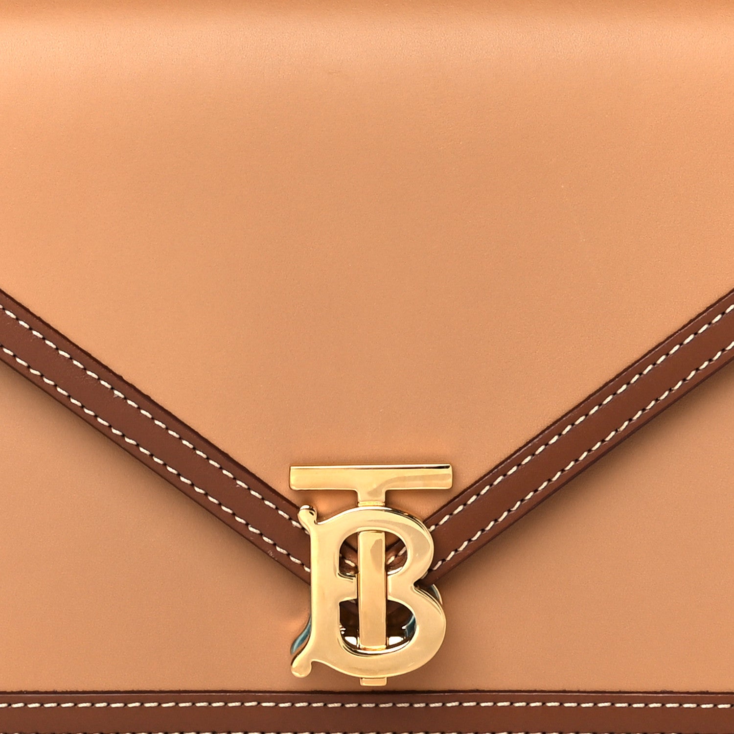Burberry Calfskin Small TB Envelope Clutch Bag Malt Brown 7 of 9