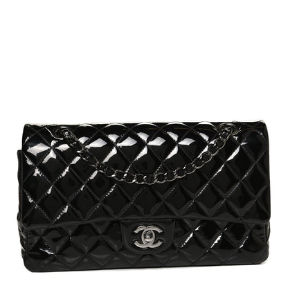 Chanel Patent Quilted Medium Double Flap Black 1 of 15