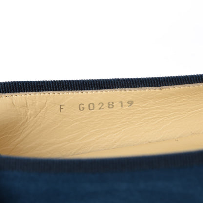 Chanel Suede Cap Toe CC Ballerina Flats 37.5 Blue 11 of 11