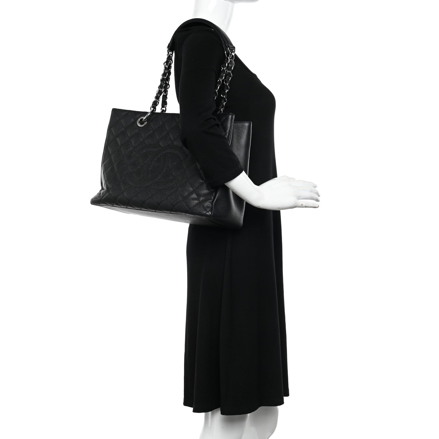 Chanel Caviar Quilted Grand Shopping Tote GST Black 2 of 11