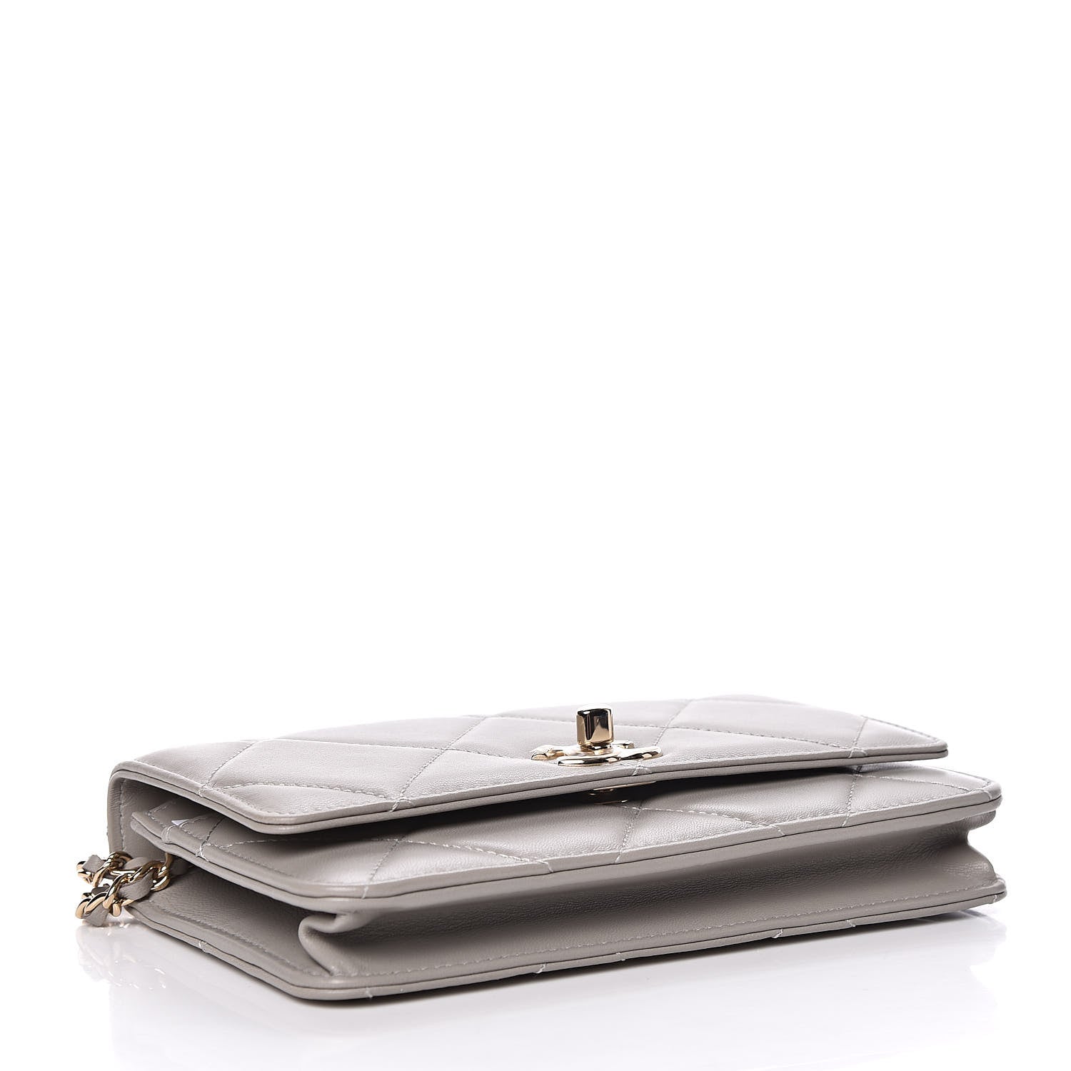 Chanel Lambskin Quilted Trendy CC Wallet On Chain WOC Grey 4 of 12