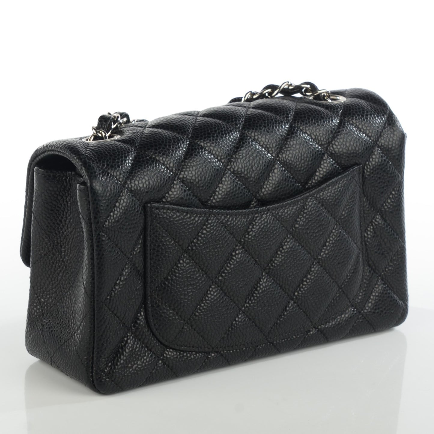 Caviar Quilted Mini Rectangular Flap Black
