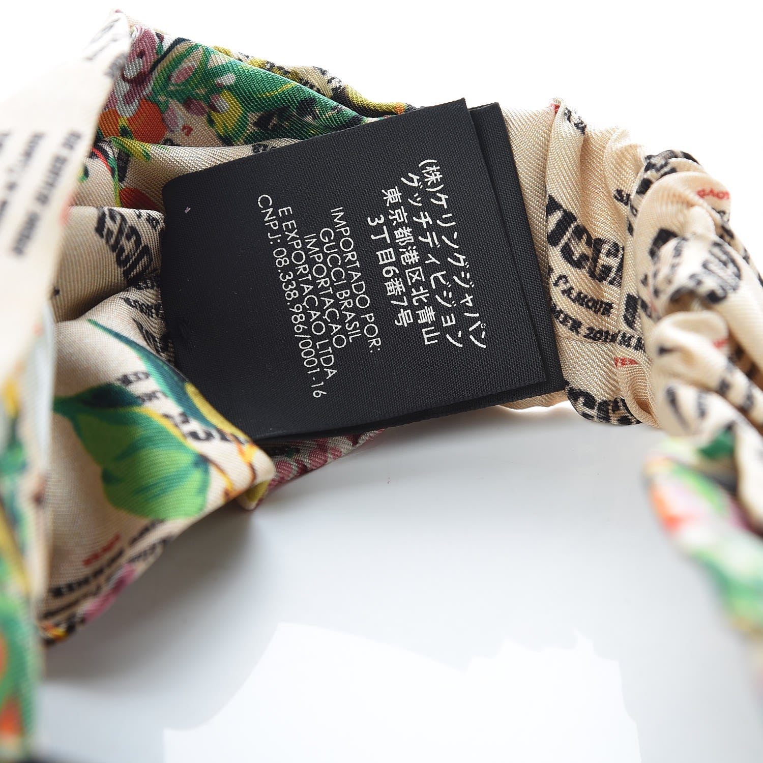 Gucci Silk Vintage Stamp Print Duchesse Headband 56 6 of 7